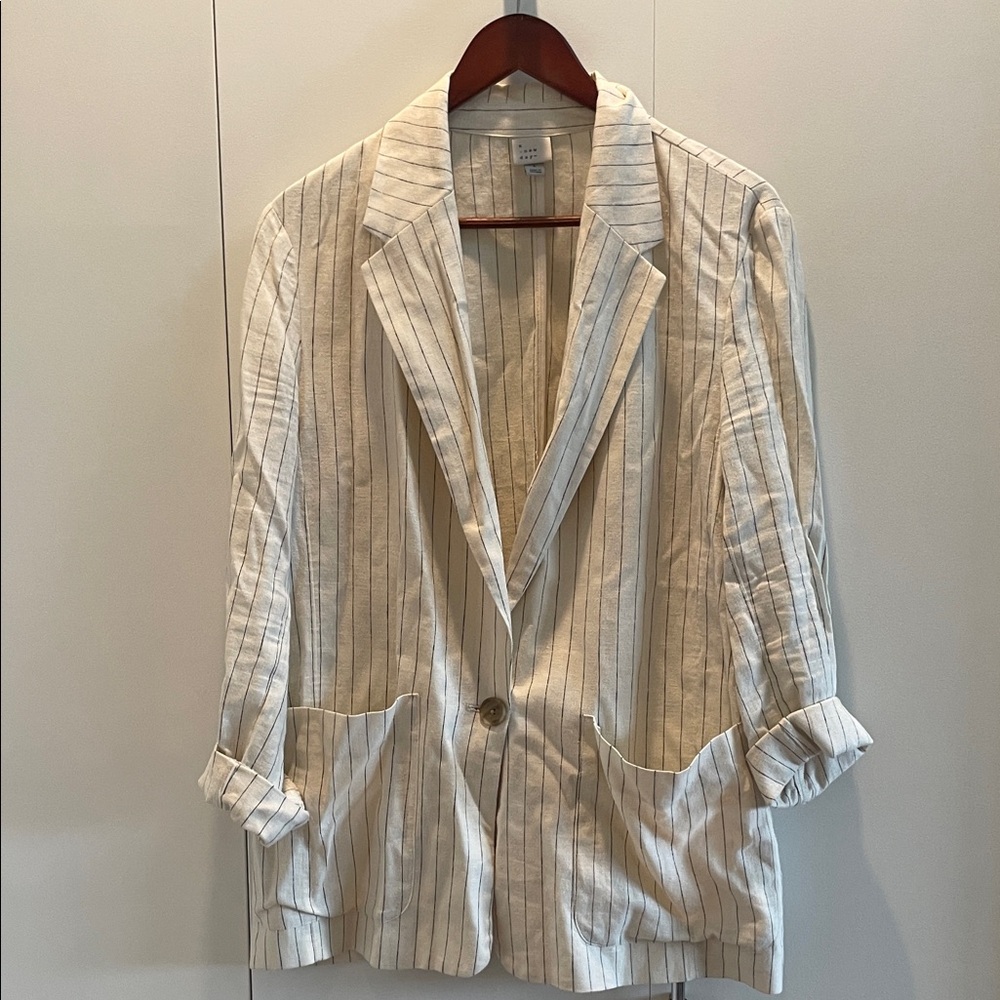 A new day/target Striped Blazer with Pockets